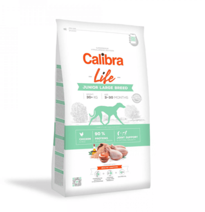 Calibra Dog Life Junior Large Breed chicken - Täissööt suurt tõugu kasvueas koertele kanalihaga