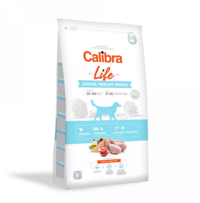 Calibra Dog Life Junior Medium Breed chicken 12kg - Täissööt keskmist tõugu kutsikatele kanaga