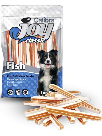 Calibra Dog Joy Chicken & Fish Sandwich 80g- tervislik, lõhnav ja kergesti seeditav maius tursa- ja kanavõileib