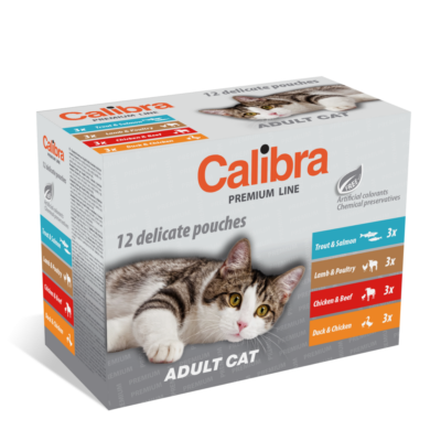 Calibra Multipack Adult Cat 12 x 100g- konservivalik täiskasvanud kassidele
