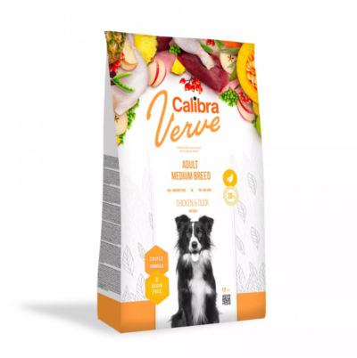 Calibra Dog Verve GF Adult Medium Chicken&Duck- teraviljavaba täissööt keskmist kasvu täiskasvanud koertele kana ja pardiga